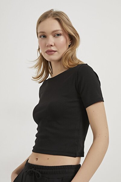 Arma Life ARMALIFE 25511 BİS Γυναικείο Ελαστικό Κοντό Μπλουζάκι με Γιακά