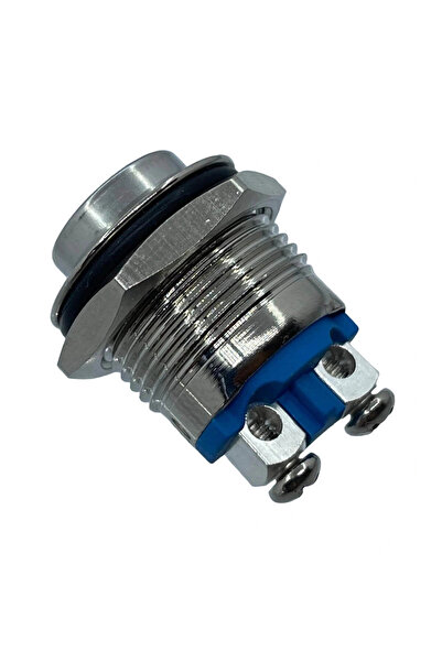 Voltaj E40 16mm Metal Işıksız Yaylı Buton Çıkık Kafa 1 NO IP67