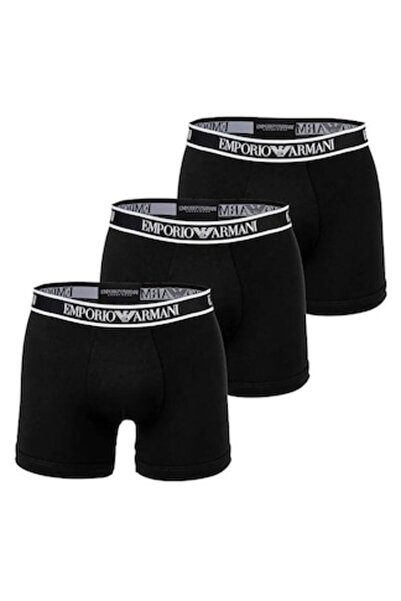 Emporio Armani Boxers, set of 3 pieces, cotton, black, elastic waistband