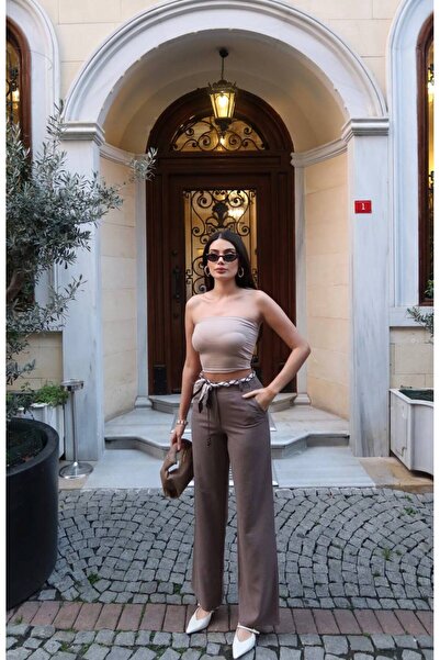 KECHİ WOMAN Polyviscose Fabric Belted Pants