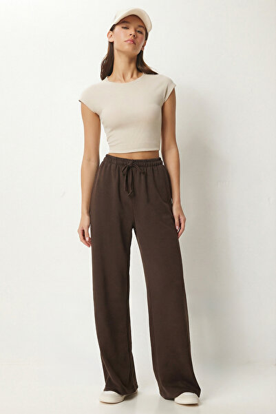 Lovelyİstanbul Широки модални панталони LHİ0006 КАФЯВ