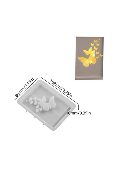 choice2 قالب جبس على شكل صندوق هدايا مجوف، قالب سيليكون على شكل قلب وفراشة وأ...