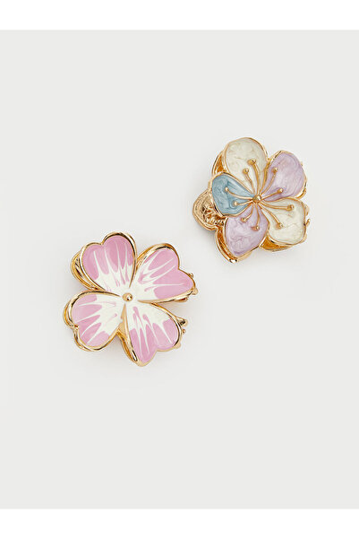 LC Waikiki Σετ 2 τεμαχίων γυναικεία κούμπωματα με φιγούρες ανάμεικτων λουλουδιών