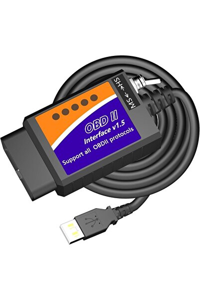 Generic [مُطوَّر] محول ELM327 OBD2، كابل ELM327 OBD2 إلى USB، قارئ أكواد، ماس...