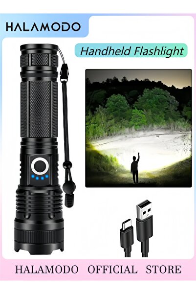 HALAMODO Rechargeable 99,000 High Lumens Flashlight, Bright LED Flash Light w...