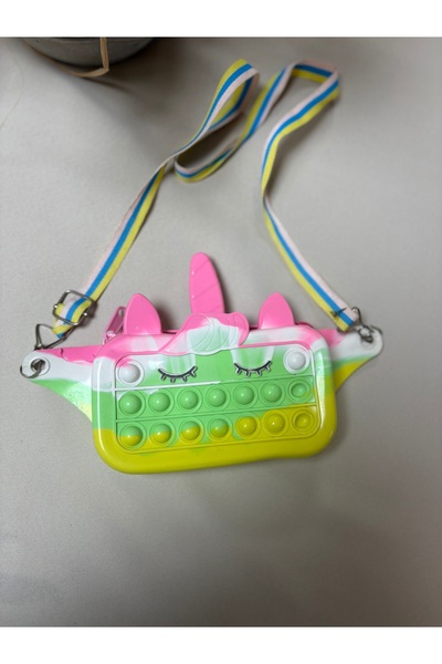 VENTUS MODA&ÇANTA 🦄 Unicorn Popit Çocuk Omuz Çantası – Gökkuşağı