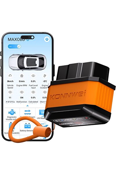 Generic جهاز فحص أعطال السيارات اللاسلكي KONNWEI OBD2 بتقنية بلوتوث 5.2، يعمل...