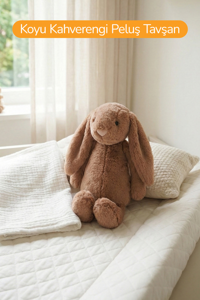 ROZİTOYS Yumuşacık Peluş Tavşan Hediyelik Bebek Uyku ve Oyun Arkadaşı 45 cm O...