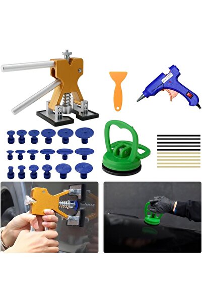 Generic طقم إصلاح انبعاجات السيارات، 32 قطعة، أداة إزالة انبعاجات السيارات بد...