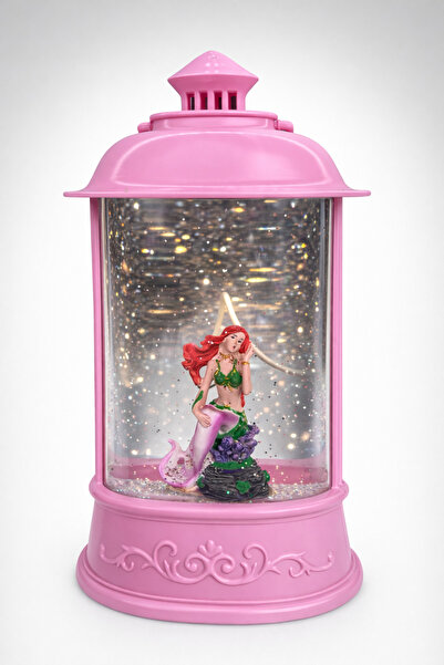 GenelTedarik Dekoratif Işıklı Deniz Kızı Kar Küresi – Pembe Fener Tasarım, Si...