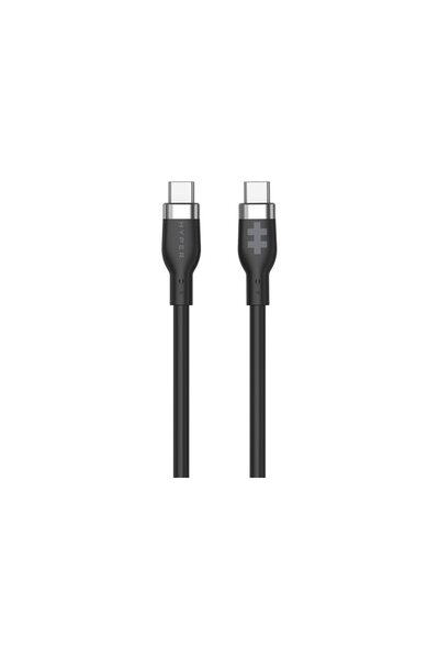 Hyper Cablu de încărcare USB-C la USB-C 60W din silicon, 1,5 m - Negru |