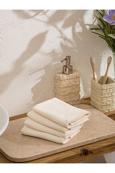 LC Waikiki Nevavm Cotton Face Towels with Difference in Color, Set of 4, 30X3...