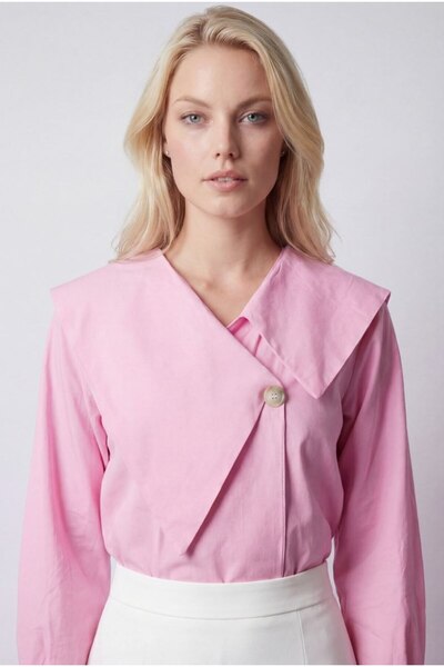 CLB COLLECTION Women's Asymmetrical Collar Shirt