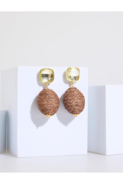 Jimmy Key Burgundy Wicker Look Shiny Swinging Earrings