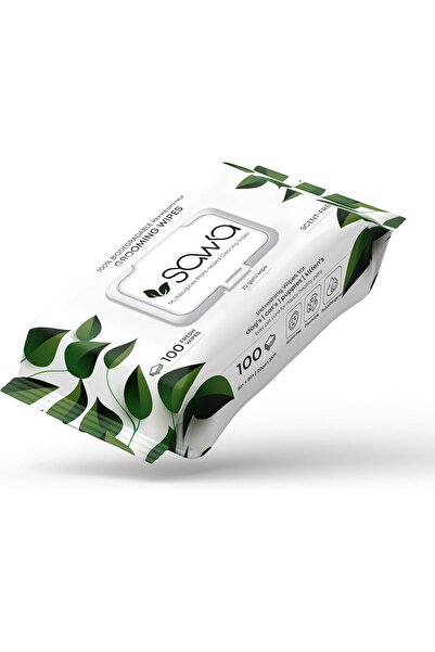 SAWA Dog Wipes, 100 Pcs Thick Plant Based Cat Grooming Wipes For Easy Use on ...