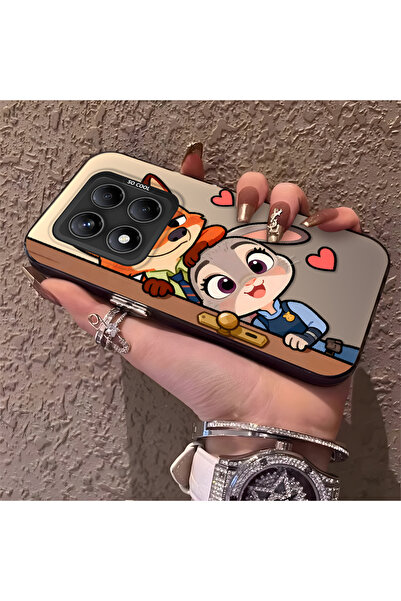 CHICASELUX Redmi Note 14 Pro 4G/5G Uyumlu Yüksek kaliteli karikatür tilki ve ...