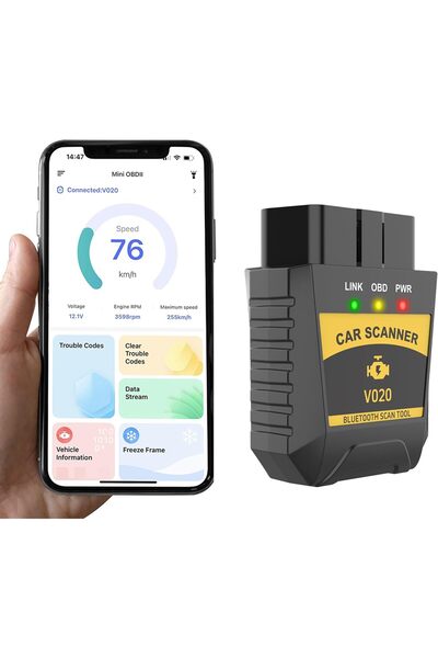 Generic جهاز فحص أعطال السيارات اللاسلكي KASTWAVE بتقنية بلوتوث 4.0 OBD2، تطب...