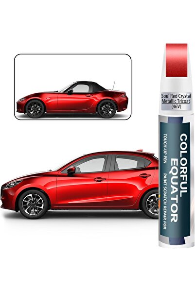 Generic قلم طلاء ثلاثي الطبقات بلون أحمر كريستالي معدني لامع 46 فولت لإصلاح خ...