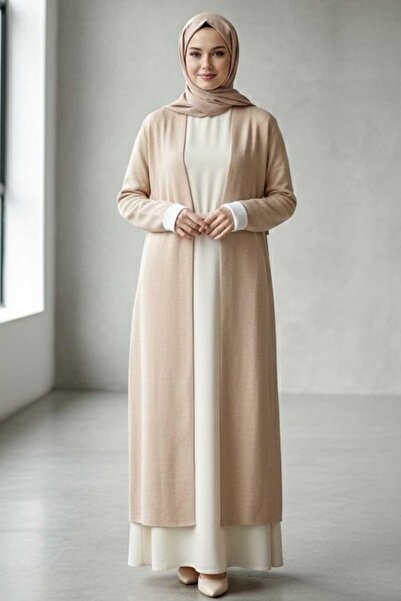 Tesettür Diyarı Kadın Basic Mevsimlik Tesettür Kap-Bej