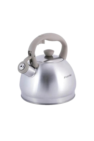 Kamille Fierbător din oțel inoxidabil de 2 litri cu fluier gri