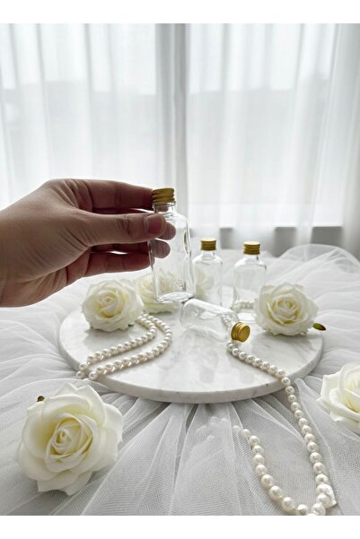 ÖZENTOPTANHEDİYELİK 30 cc cam metal kapaklı şurup , kolonya şişesi 50 adet (t...