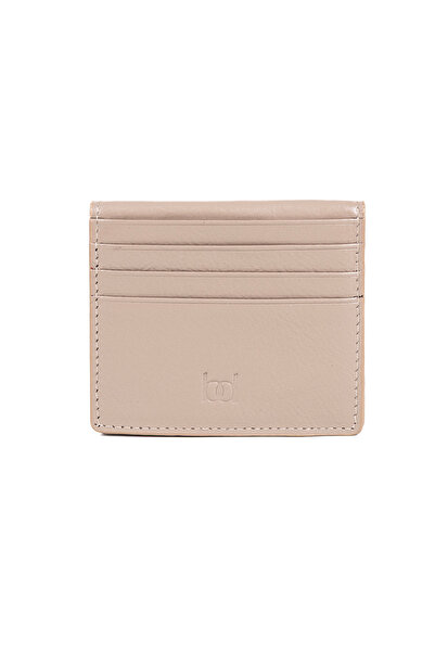 BAYDERİ Luis Unisex Genuine Leather Card Holder Mink