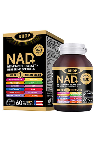 DHOP مكمل غذائي NAD+ مع نيكوتيناميد ريبوسيد وريسفيراترول للطاقة والحيوية ومكا...