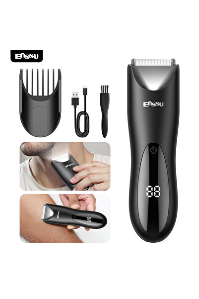 ENSSU ماكينة تشذيب شعر الجسم للرجال - ماكينة ميريديان مقاومة للماء مزودة بإضا...