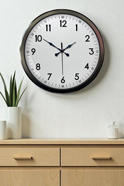 Lunaev Black Classic 52 cm Metal Modern and Stylish Wall Clock