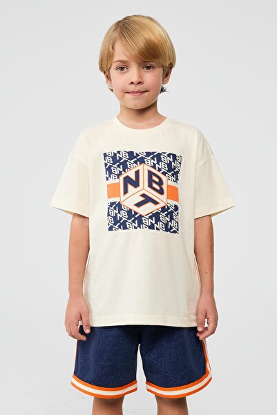 NBT JEANS BG Store Erkek Çocuk Ekru Tshirt