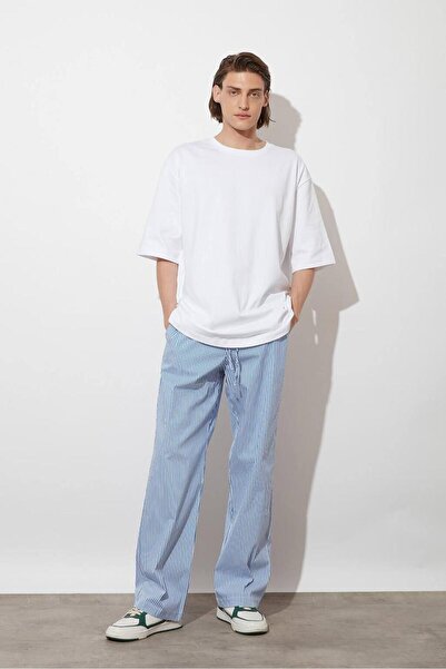 Deep sense Men's Oversize White Basic Men's T-Shirt Premium Cotton Relaxed Fi...