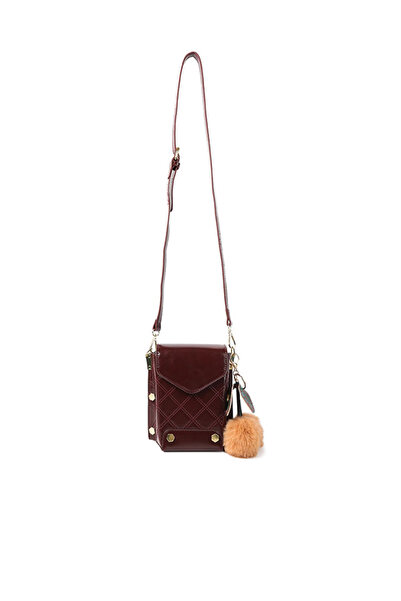 london Rag Women Burgundy Faux Leather Mini Sling Bag