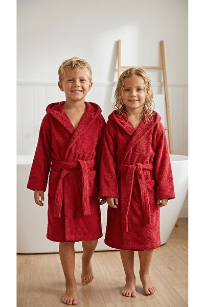 Minteks Soft 100% Cotton Hooded Children's Bathrobe
