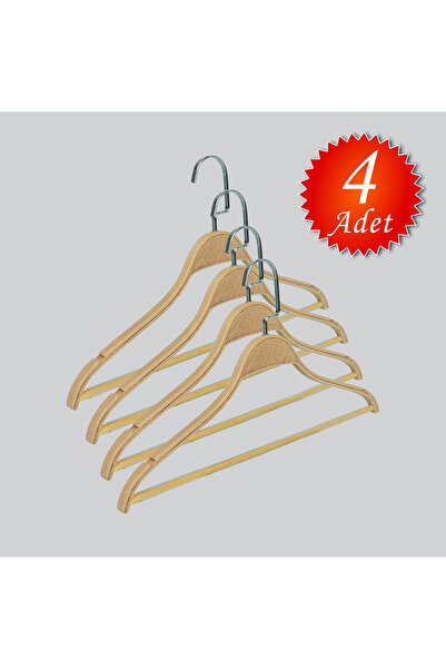 NYN Wooden 8061 Barli Nickel Silver Hook Hanger for Clothes, Blouses and Trou...