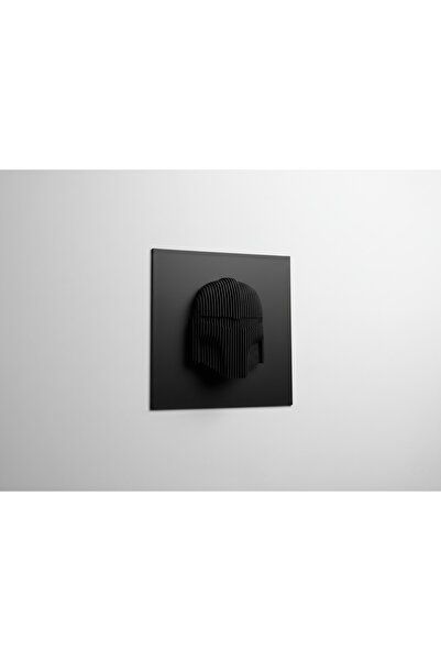 MidoriWorks 3D Parametrik Mandalorian Tablo - Siyah Kask Duvar Dekoru & Gamer...