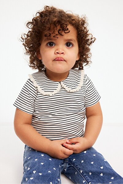 H&M 2'li Pamuklu ve Yakalı Üst