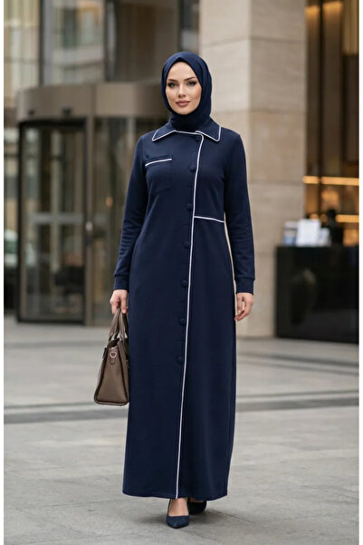 sefamerve Two-Thread Buttoned Ferace 71176-06 Navy Blue