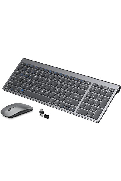 NECOMI لوحة مفاتيح وماوس لاسلكيان قابلان لإعادة الشحن، مزودان بمستقبل USB-A و...