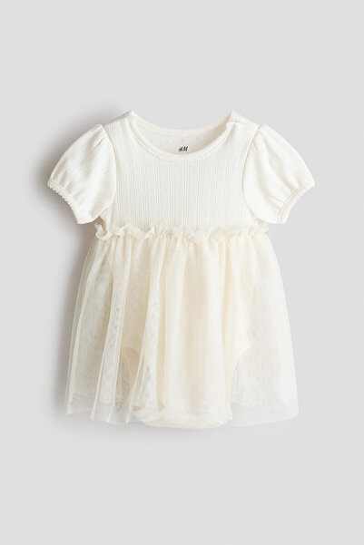 H&M Tül Etekli ve Body'li Elbise