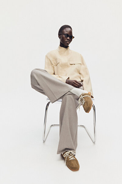 H&M Spor Ayakkabı Tarzında Süet Terlik