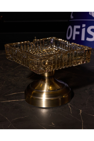 ofisbura Elegant Series Crystal Glass Ashtray & Sugar Bowl 15 cm |   Luxury D...