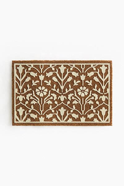 H&M Flok Baskılı Hindistan Cevizi Lifi Kapı Paspası