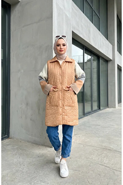 sefamerve Quilted Vest 71152-03 Beige