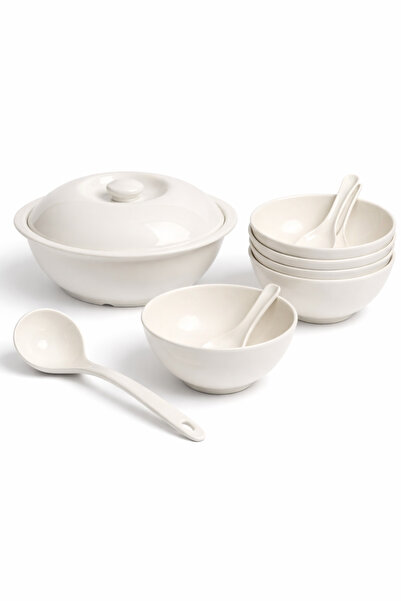 mastergold Melamine soup set, creamy color, 15 pieces, enough for 6 people, u...