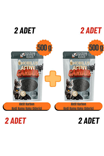 NOBİLUS Kedi Kumu Koku Giderici-500 Gr. Active Carbon-Aktif Karbon 2 ADET