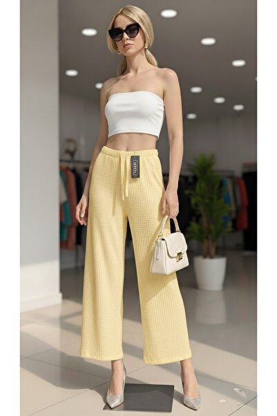 THEBEK Women's Bubble Loose Summer Casual Loose Cut Elastic Pipe Leg Trousers