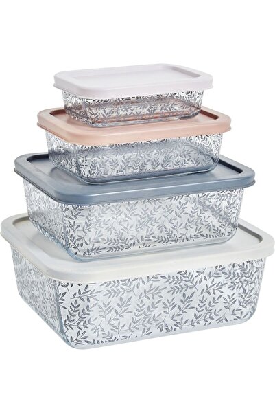 Carrefour Home Set of 4 Carrefour Home glass casseroles, 300/750/1700/3100 ml...