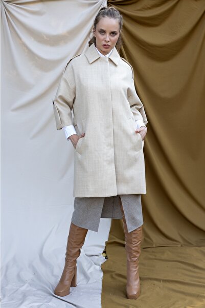 EMA\T Beige Army-Style Coat