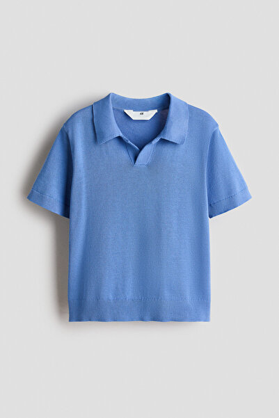 H&M Pamuklu İnce Triko Polo Tişört