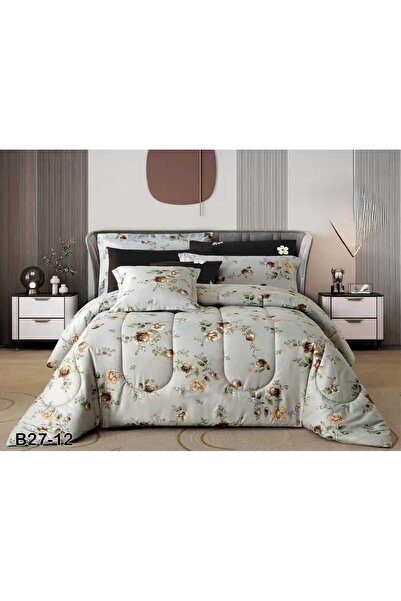 Red Rose طقم مفرش نفرين صيفي فاخر 8 قطع من خامة المايكروفايبر الملكي مقاس 260...